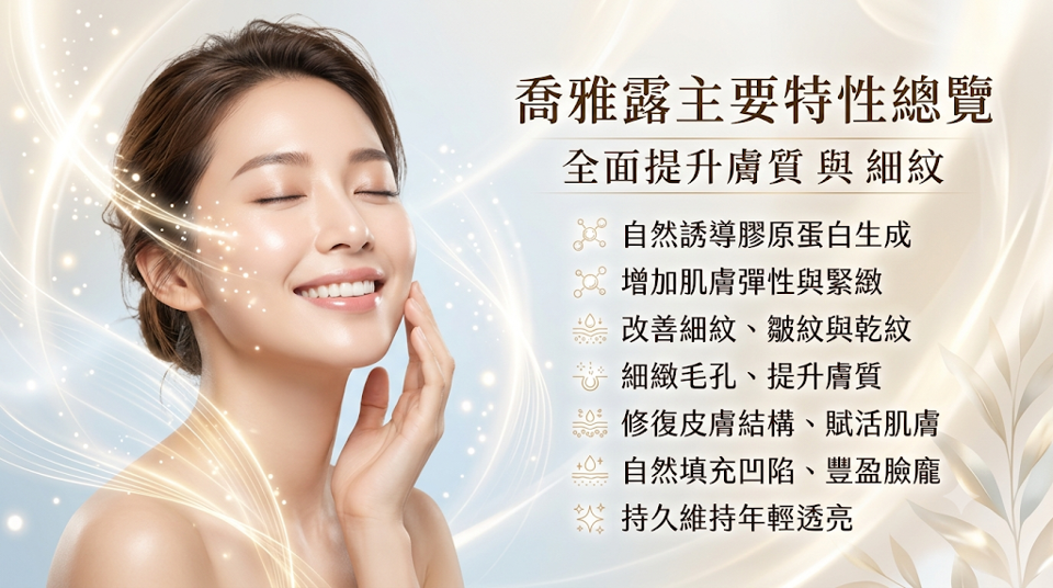 喬雅露主要特性總覽:全面改善細紋