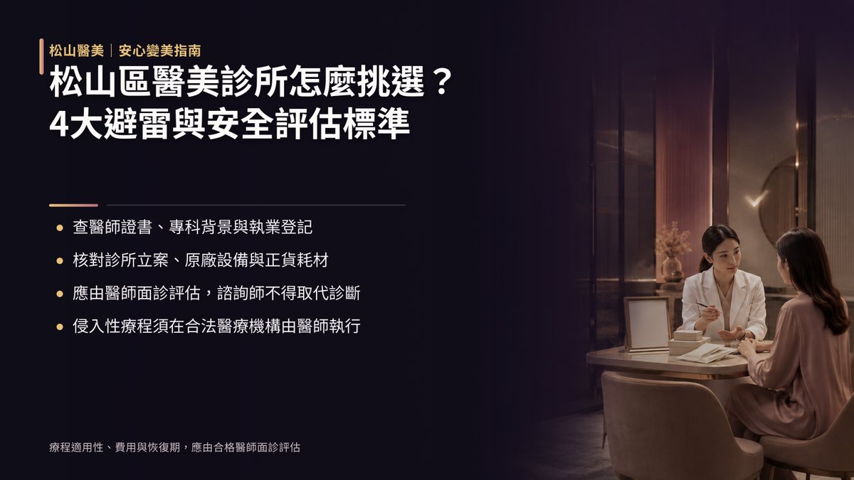 松山區醫美診所怎麼挑選?4 大避雷與安全評估標準