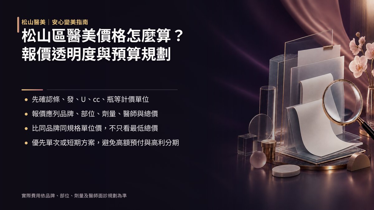 松山區醫美價格怎麼算?報價透明度與預算規劃