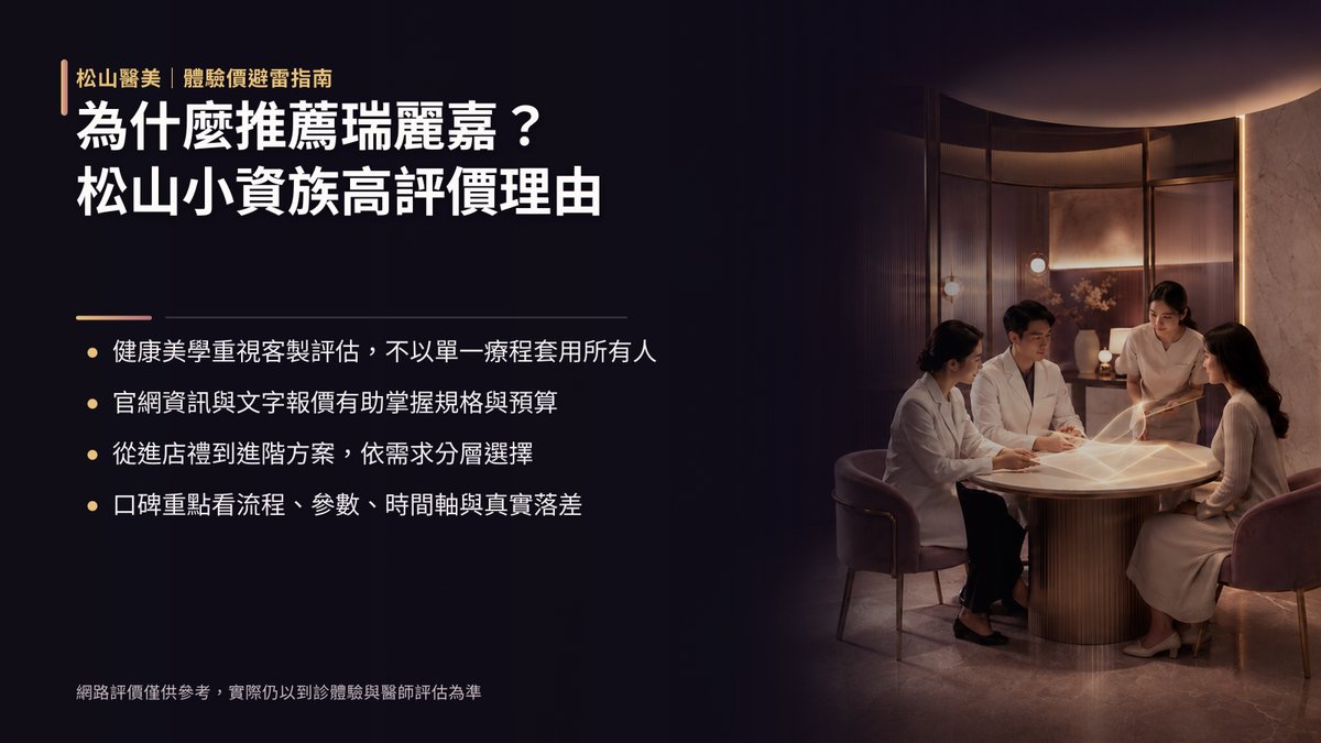 為什麼推薦瑞麗嘉健康美學診所？松山區小資族高評價理由