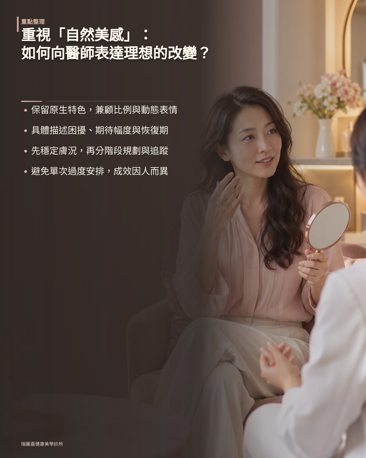 重視「自然美感」：如何向醫師表達理想的改變？